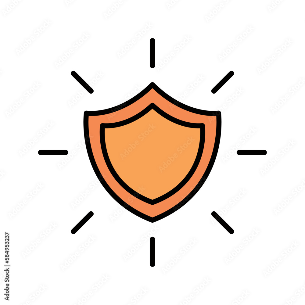 Sticker shield protection icon