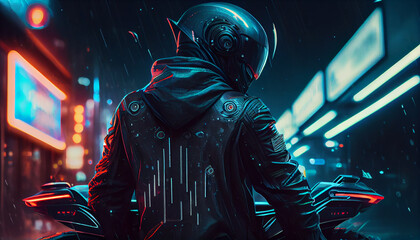 One man driving his car fast at night generated by AI