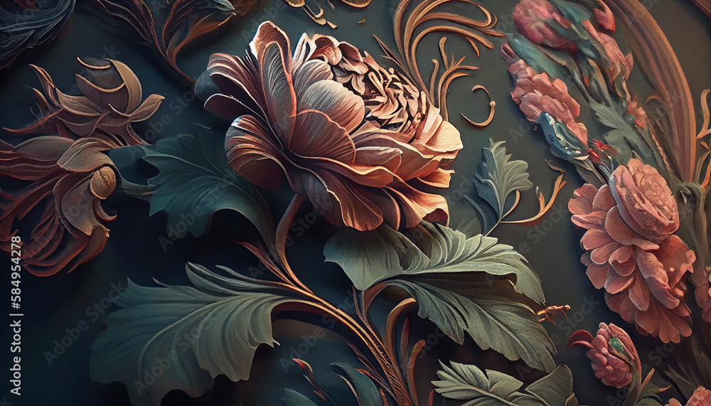 Poster abstract floral pattern design element modern elegance generated by ai