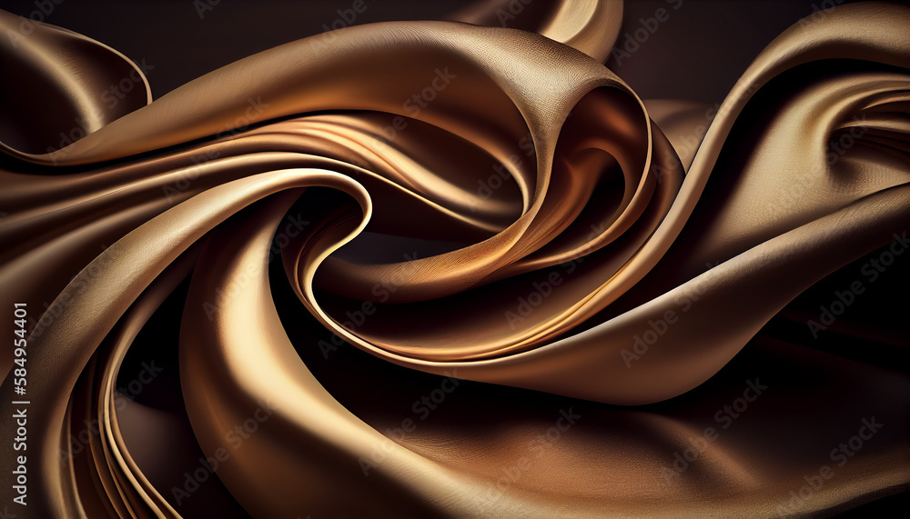 Poster the shiny silk backdrop flows in wave patterns generated by ai