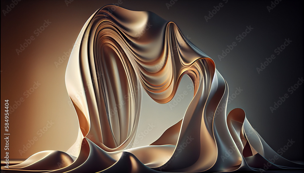Poster abstract computer graphic with flowing wave pattern modern elegance generated by ai