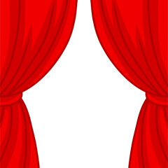 Red Theatre Curtains Drawing Illustration Art