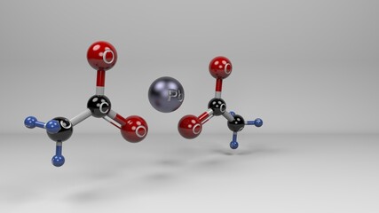 Lead (II) acetate molecule. Molecular structure of inorganic salt used in dyes and mordants and used in the past as sweetener and preservative in wines and food.
