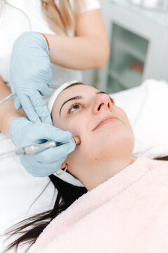 Woman During Face Treatment. 