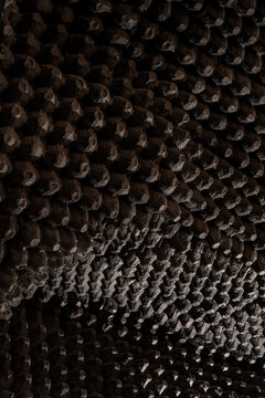 Illuminated restaurant in loft style with shabby brick walls