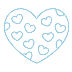 Heart doodle abstract line decorative element