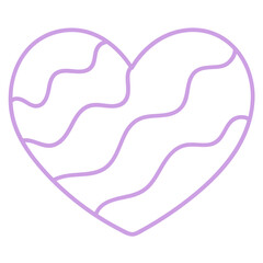 Heart doodle abstract line decorative element