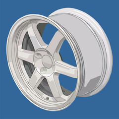 Car wheel and rims. Vector illustration, wheels gold silver black, Car Wheel 3D illustration, Car wheel, set. Realistic design. Vector illustration - obrazy, fototapety, plakaty