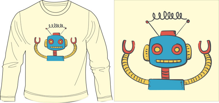 ROBOT SIGNALS t-shirt graphic design vector illustration
