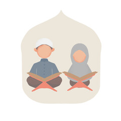 a muslim kid reciting quran