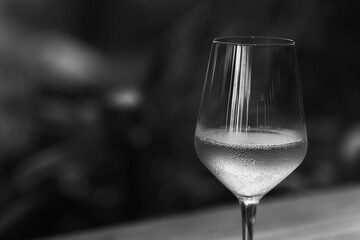 black and white glasses in the restaurant wine poster photo