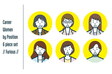 激怒している役職ごとのキャリアウーマンの6点セットno.1