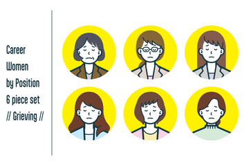 悲しんでいる役職ごとのキャリアウーマンの6点セットno.1