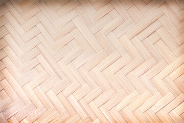 Seamless patterns of bamboo wooden with woven mat texture bright brown background