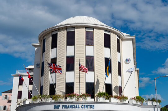 Nassau, Bahamas - Februay 18, 2016: baf financial centre building architecture