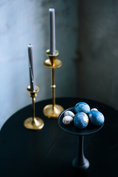 Easter minimalistic decorated table.