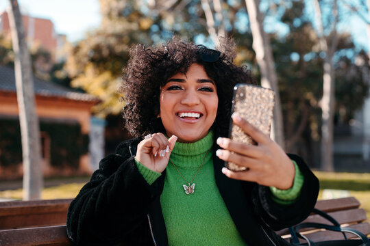Trans woman talking on a video call