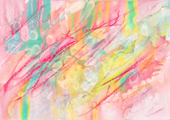 A colorful water soluble wax pastel abstract.
