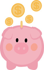 Piggy bank saving money vector illustration
