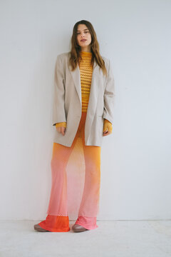 Portrait of Beautiful and Stylish Female Artist 