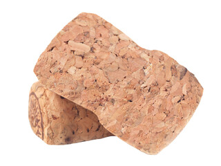 Cork wine bottle isolated on white