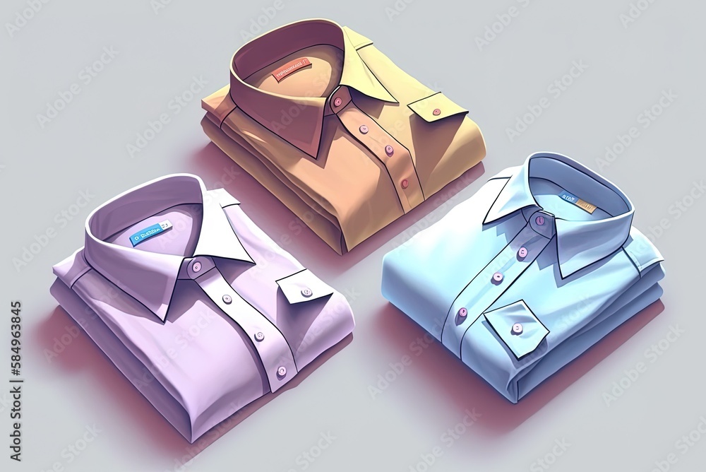 Poster clothes folded nicely and displayed on a white background generative ai
