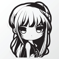 A sketch of a anime girl character