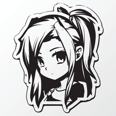 A sketch of a anime girl character