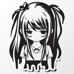 A sketch of a anime girl character