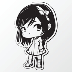 A sketch of a anime girl character