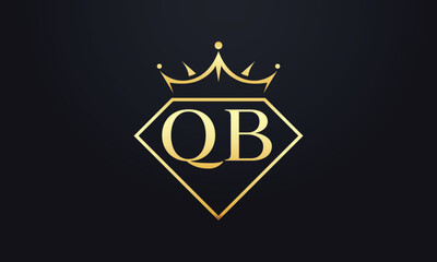 Diamond crown vector. Luxury queen logo for jewelry vector with letters	