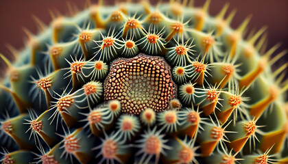 Obraz premium Nature thorny flower sharp shape and yellow color generated by AI