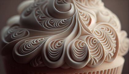 Abstract floral pattern on modern wallpaper organic shape generated by AI