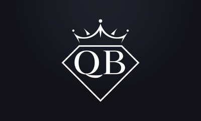Diamond crown vector. Luxury queen logo for jewelry vector with letters	