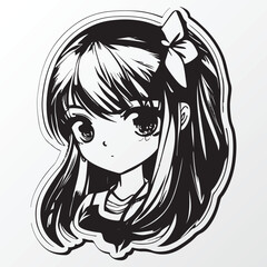A sketch of a anime girl character