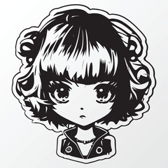 A sketch of a anime girl character