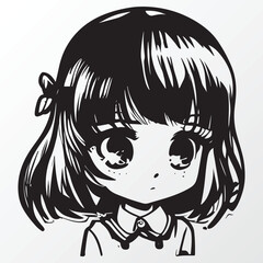 A sketch of a anime girl character