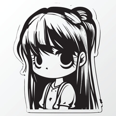 A sketch of a anime girl character