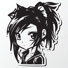 A sketch of a anime girl character