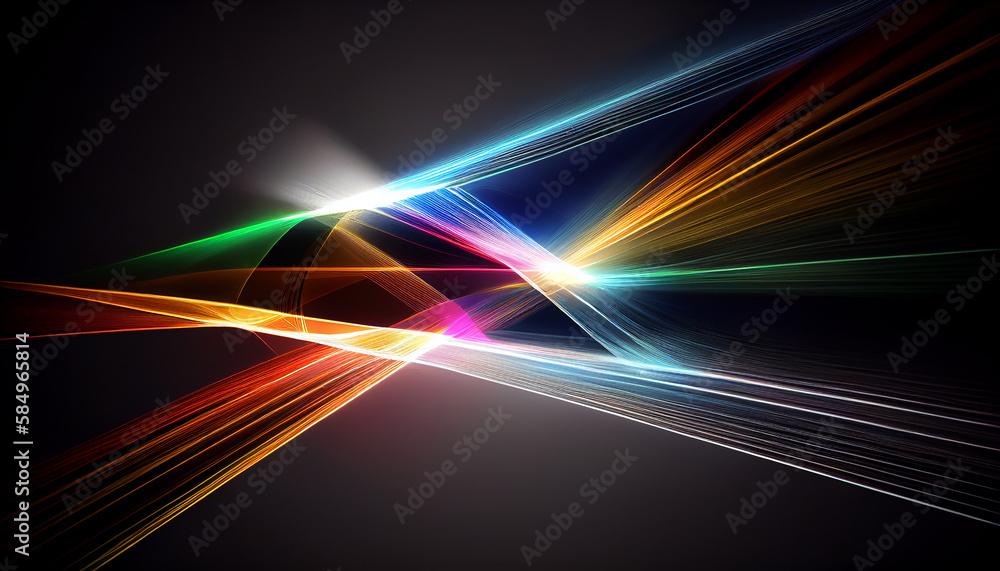 Poster abstract futuristic backdrop in vibrant multi colored waves generated by ai