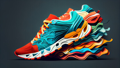 Sports shoe illustration for men fashion generated by AI