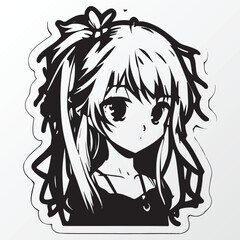 A sketch of a anime girl character