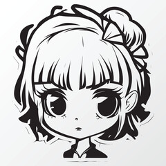 A sketch of a anime girl character