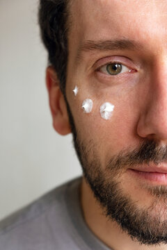 Close portrait of a man with cosmetics