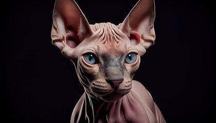 Obraz premium Furry kitten portrait with curious animal eyes generated by AI