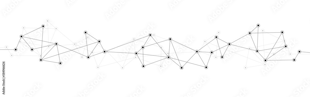 Poster polygon data server network connect lines and dots technology background template.