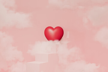 Heart in clouds
