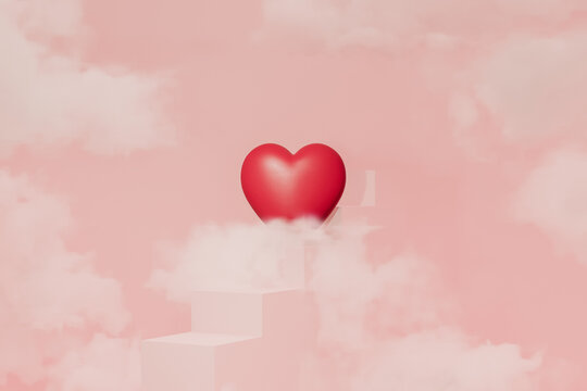 Heart in clouds