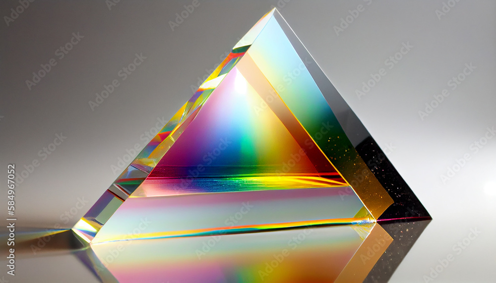 Poster abstract multicolored illustration with shiny reflections and futuristic shapes generated by ai