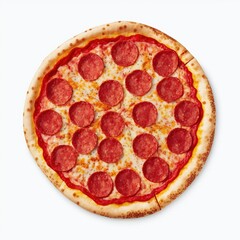 pizza isolated on white, pizza with pepperoni isolated on white color background